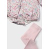 Conjunto pelele y leotardos flores bebe niña mayoral
