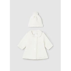 Abrigo tricot y gorro bebe niña mayoral