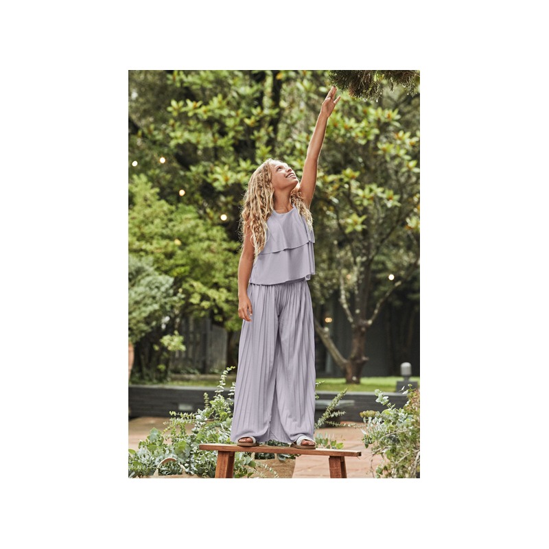 Conjunto pantalon largo plisado chica mayoral