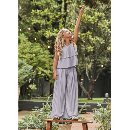 Conjunto pantalon largo plisado chica mayoral