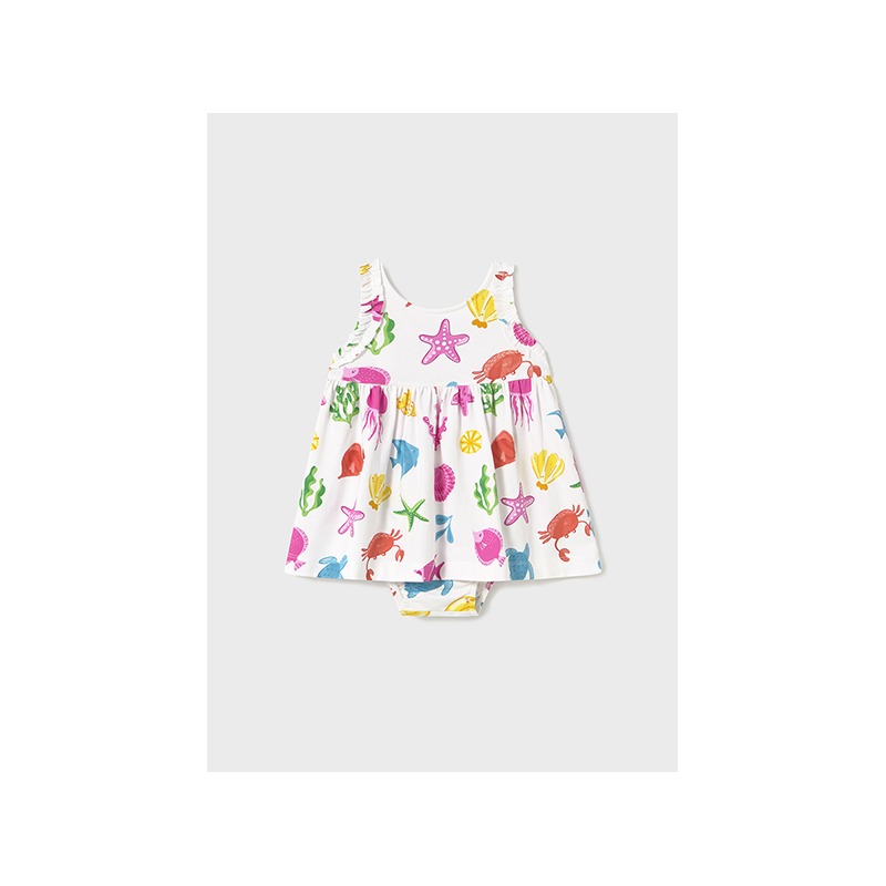 Vestido estampado con braguita bebe mayoral