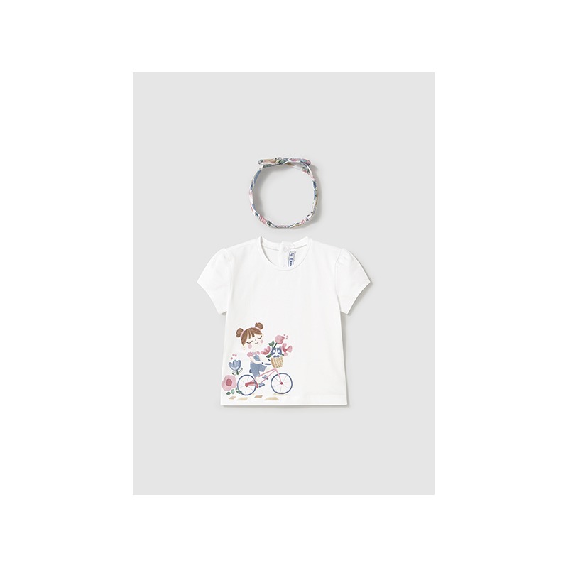 Camiseta m/c con diadema bebe niña mayoral