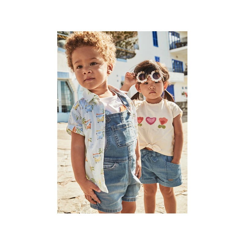 Peto corto soft denim bebe mayoral