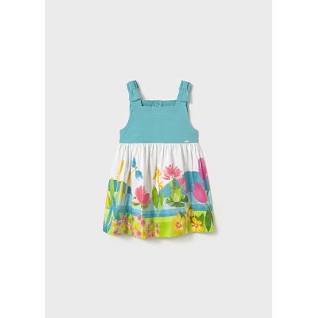 Vestido punto cenefa flores bebe niña mayoral