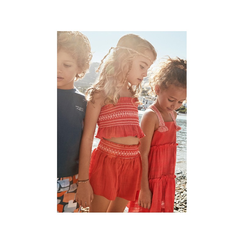 Conjunto short nido de abeja niña mayoral
