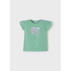 Camiseta m/c corazon flores...