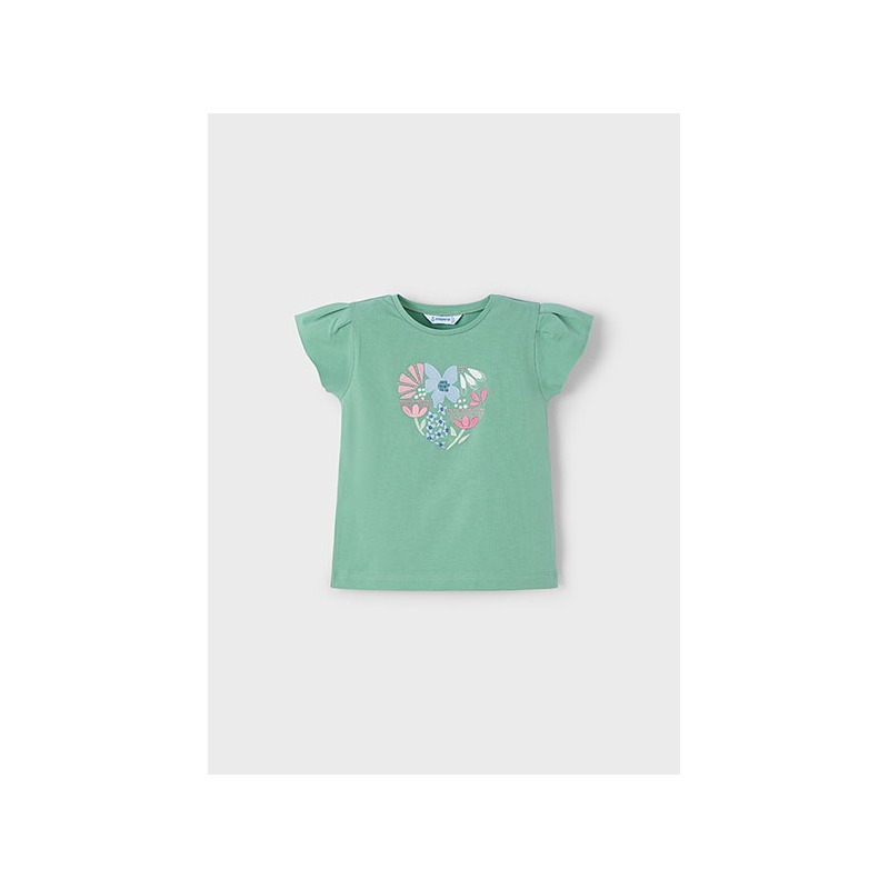 Camiseta m/c corazon flores niña mayoral