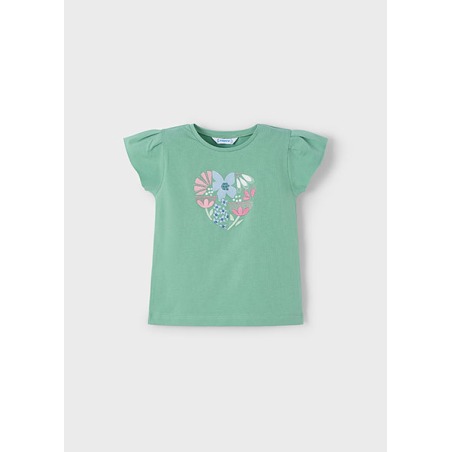 Camiseta m/c corazon flores niña mayoral
