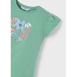 Camiseta m/c corazon flores niña mayoral