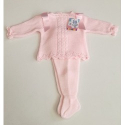 Conjunto bebe hilo manga larga con trenzas