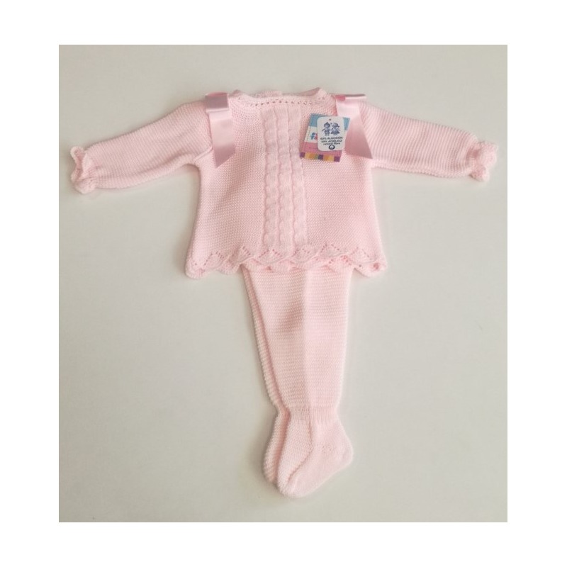 Conjunto bebe hilo manga larga con trenzas