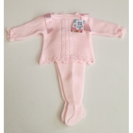 Conjunto bebe hilo manga larga con trenzas