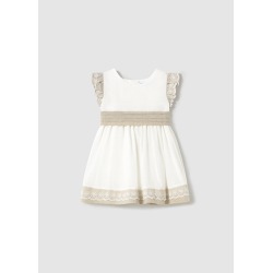 Vestido combinado lino bebe...