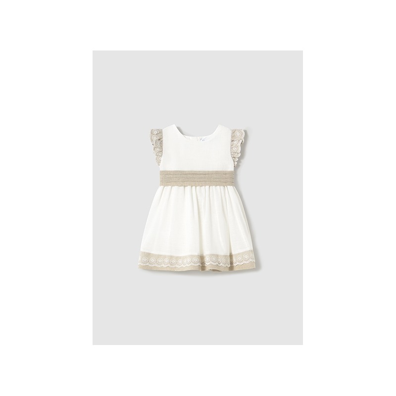 Vestido combinado lino bebe niña mayoral