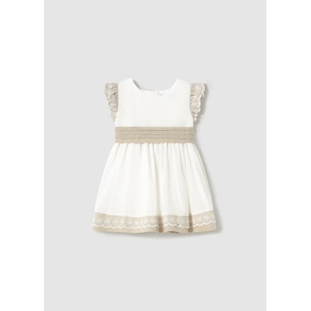 Vestido combinado lino bebe niña mayoral