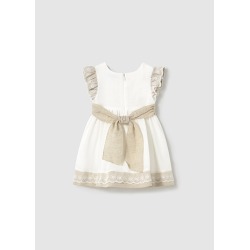 Vestido combinado lino bebe niña mayoral