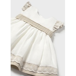 Vestido combinado lino bebe niña mayoral
