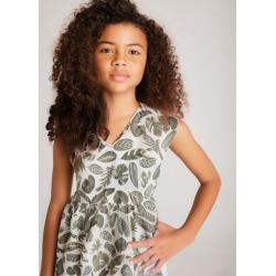 Vestido estampado hojas...