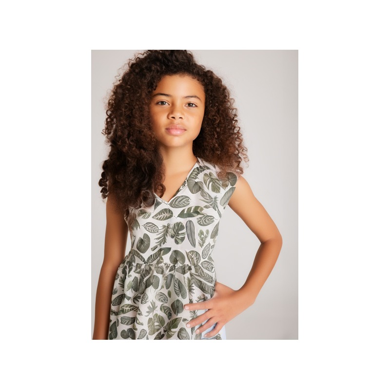 Vestido estampado hojas chica mayoral