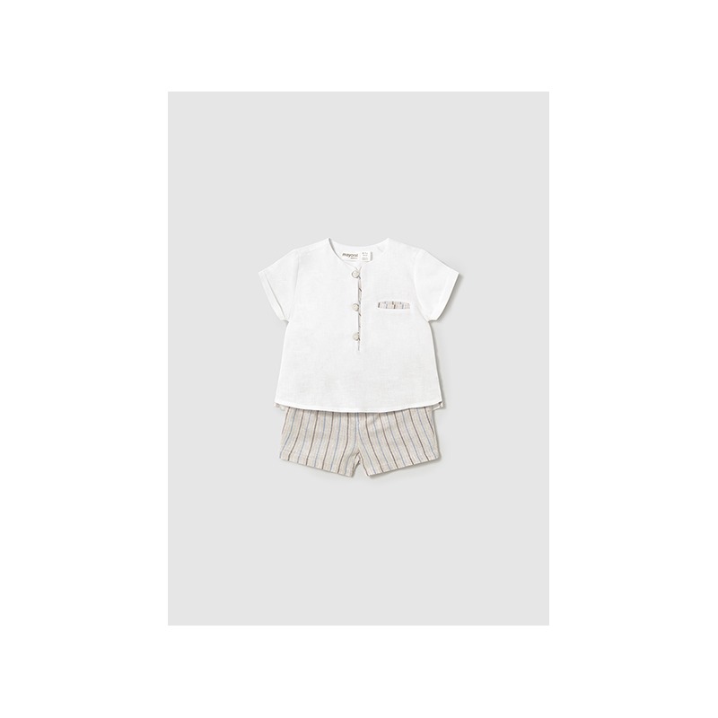 Conjunto pantalon corto rayas bebe niño mayoral