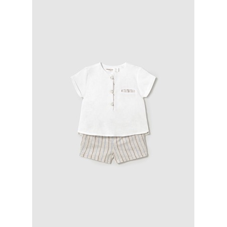 Conjunto pantalon corto rayas bebe niño mayoral