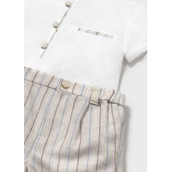 Conjunto pantalon corto rayas bebe niño mayoral