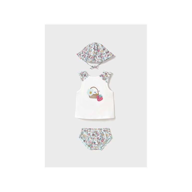 Conjunto baño con gorro bebe niña mayoral