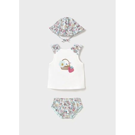Conjunto baño con gorro bebe niña mayoral