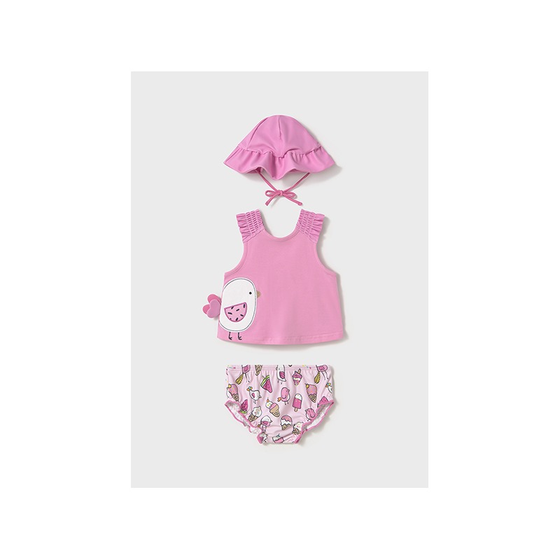 Conjunto baño con gorro bebe niña mayoral