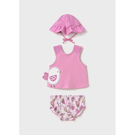 Conjunto baño con gorro bebe niña mayoral