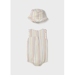 Pelele y gorro rayas bebe niño mayoral