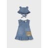 Vestido y gorro denim bebe niña mayoral