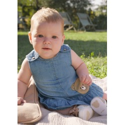 Vestido y gorro denim bebe...