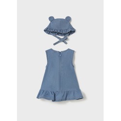 Vestido y gorro denim bebe niña mayoral