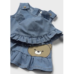 Vestido y gorro denim bebe niña mayoral