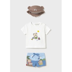 Conjunto baño con gorro osos bebe niño mayoral