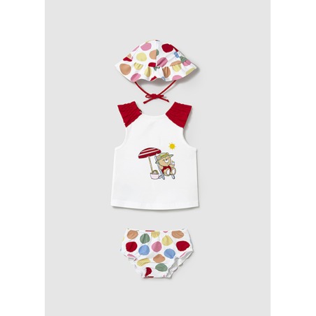 Conjunto baño con gorro bebe niña mayoral