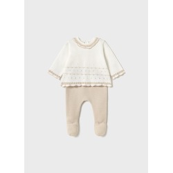Conjunto polaina tricot...
