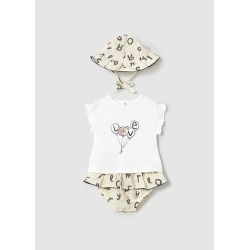 Conjunto falda y gorro bebe...