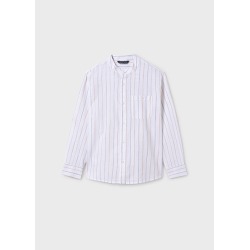 Camisa m/l cuello mao rayas...