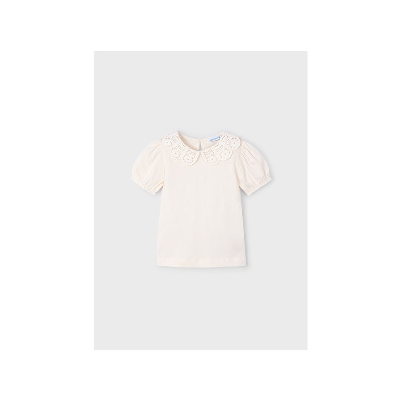 Camiseta m/c cuello crochet niña mayoral