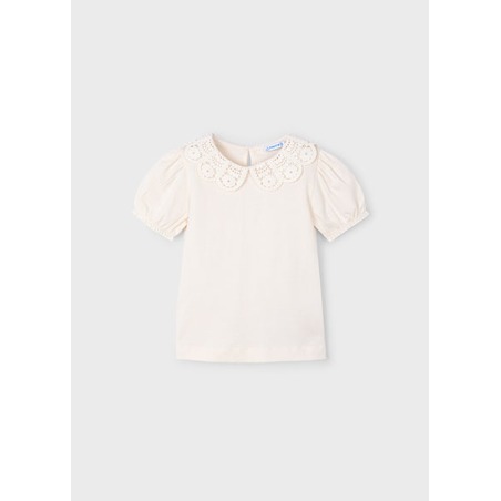 Camiseta m/c cuello crochet niña mayoral