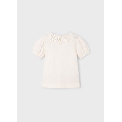 Camiseta m/c cuello crochet niña mayoral
