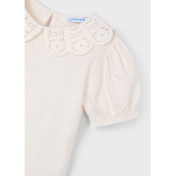Camiseta m/c cuello crochet niña mayoral