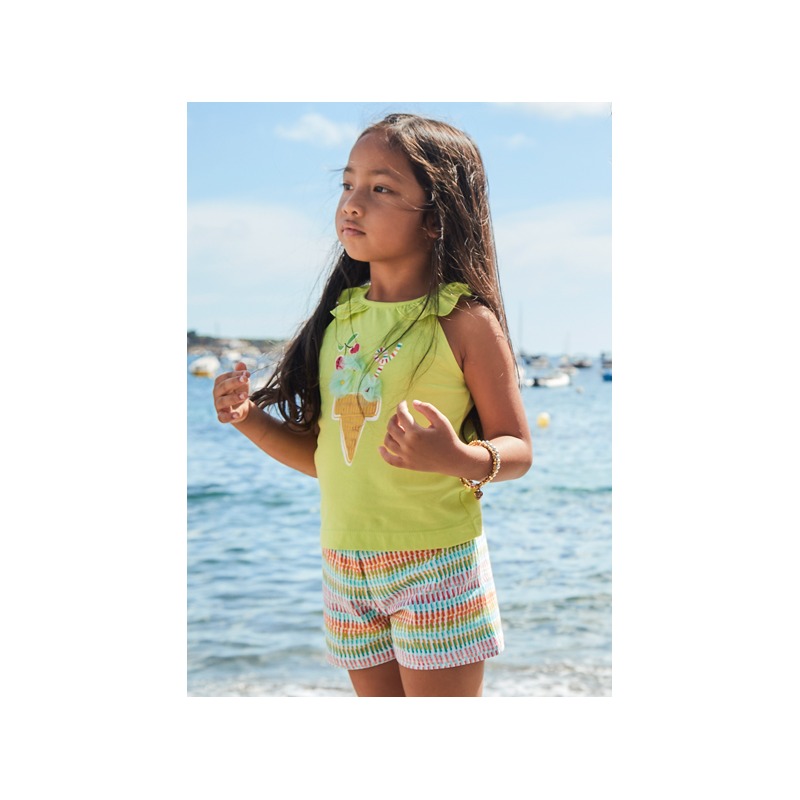 Conjunto short aplicaciones niña mayoral