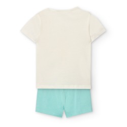 Conjunto camiseta y pantalón corto punto niña Boboli