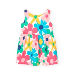 Vestido satén flores niña Boboli