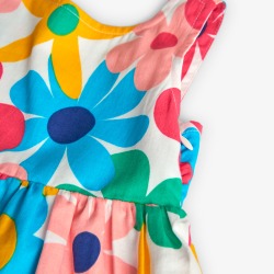 Vestido satén flores niña Boboli