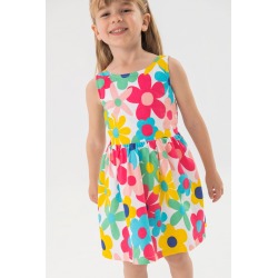Vestido satén flores niña...
