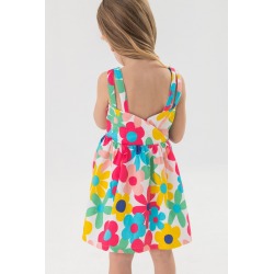Vestido satén flores niña Boboli